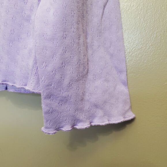 Denim & Co Top Womens Size Small Lilac Snap Button Long Sleeve Stretch QVC - Picture 6 of 9